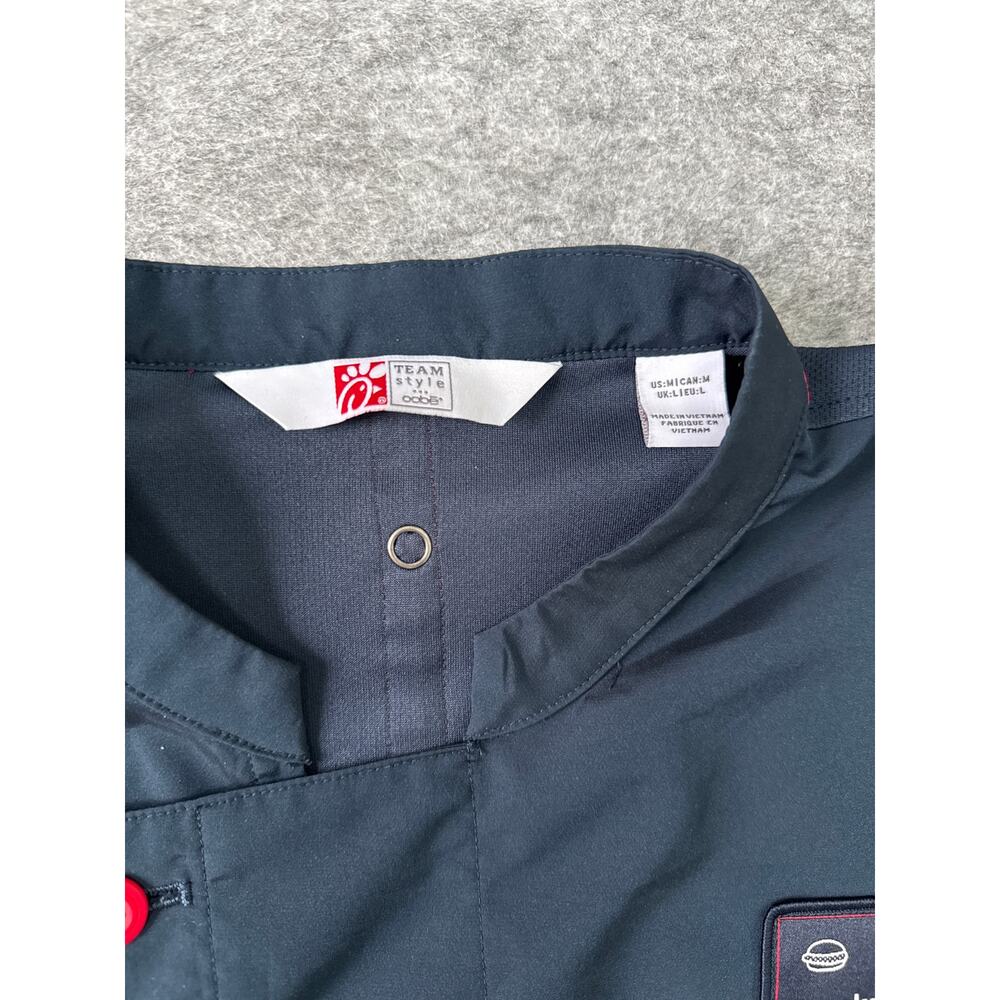 Chick-Fil-A Team Chef Blue Top Coat Zip Shirt Uniform Mens Size Large Employee - Picture 3 of 6